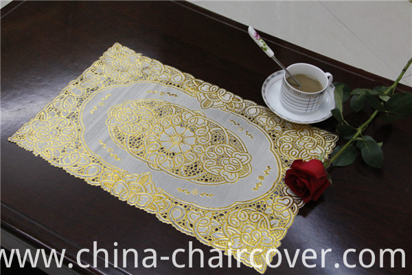Cheap and Strong PVC Tablemat with Lace Gold Size 30*46cm Factory Wholesale